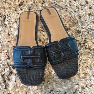 Sam Edelman Black Leather Slide Sandals size 8.5